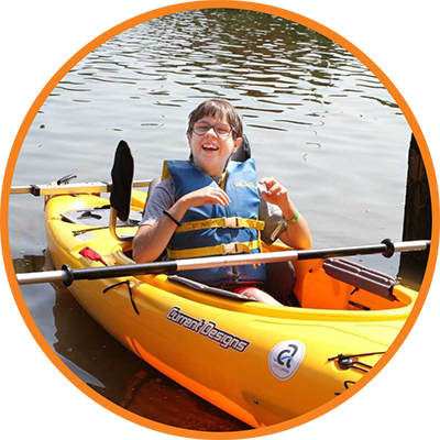 When Maria Bulger, of Bear, DE, is on the water in one of the new adapted kayaks at Easterseals Camp Fairlee, she feels free.