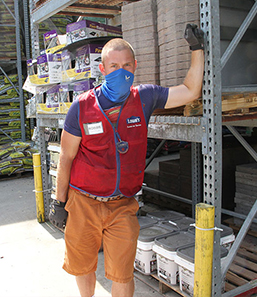 Robbie Larsen, Easterseals Supported Employee working at Lowe's 