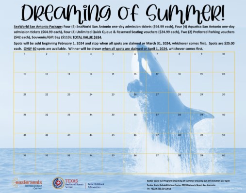1-60 spot calendar for SeaWorld Summer package-Raffle