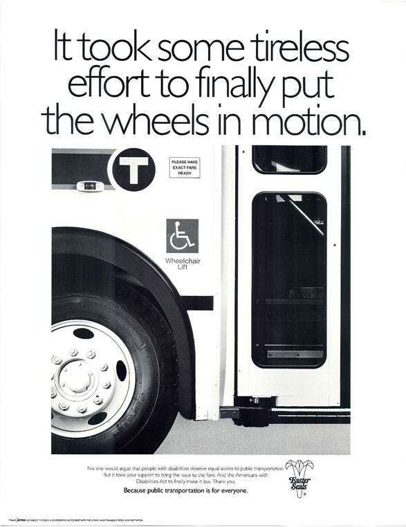ADA poster from 1990 on accessible buses