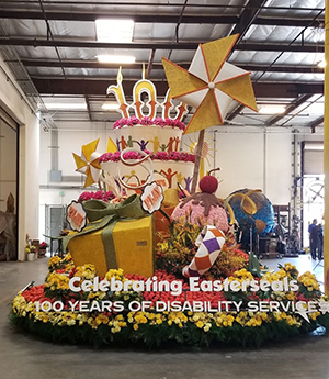 Rose Parade Float Indoors