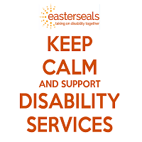 keep calm and support disability services