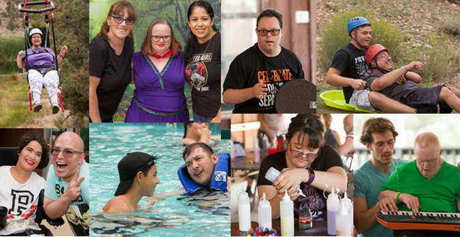 Photos highlighting the activities at Easterseals Camp in 2018