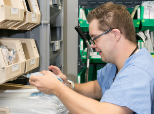 Man Organizing Supplies