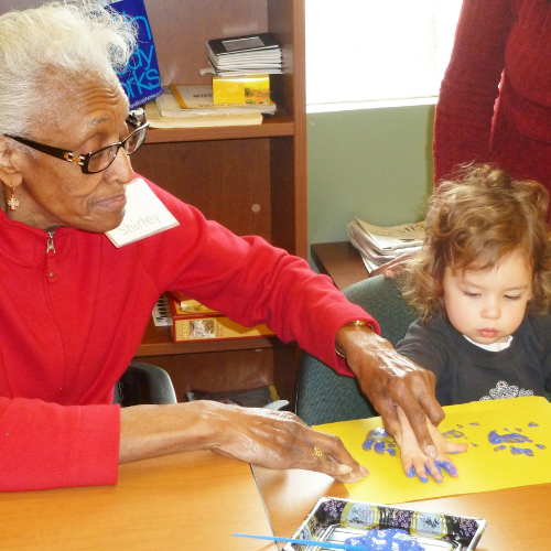 Senior and child activity