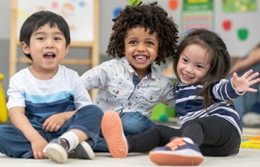 Preschool children having fun