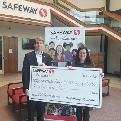 Safeway presents check for $50,000 to Easterseals President and CEO