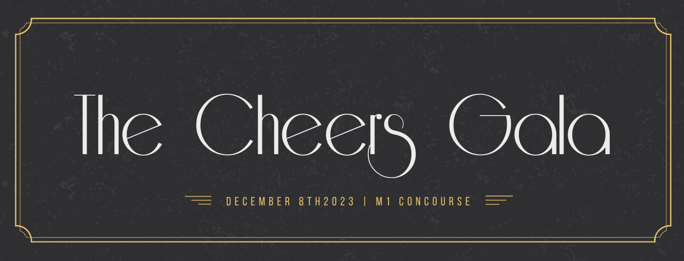 black and gold banner for cheers gala