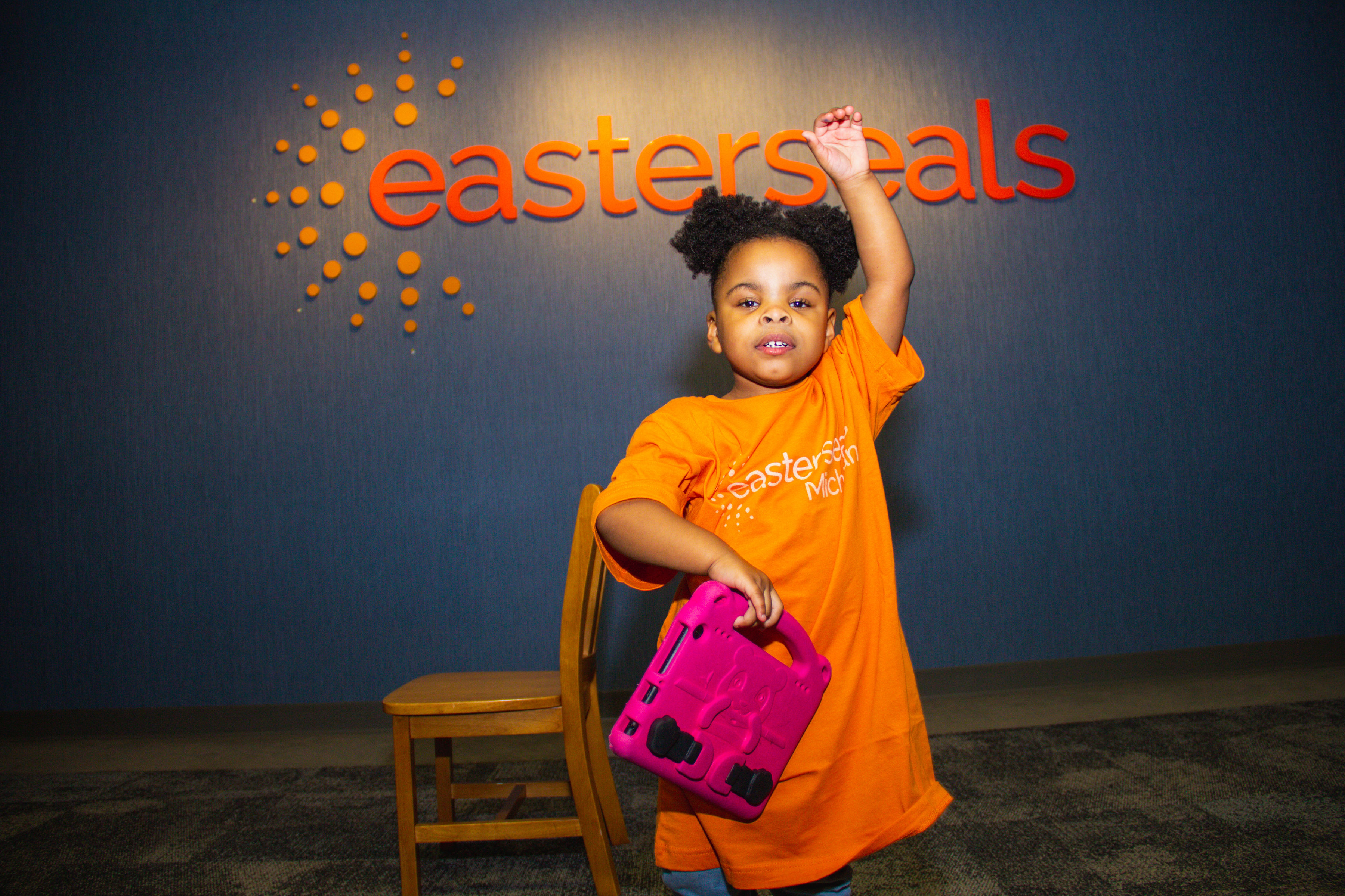 Ariel with ESM shirt dancing 