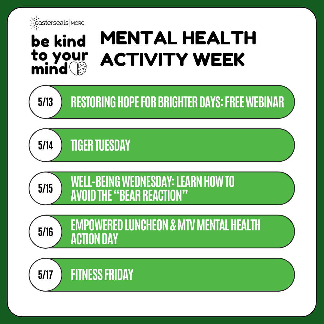 list of mental health activity week activities