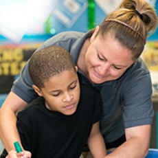 Child with teacher