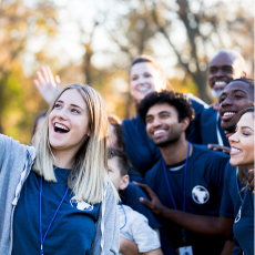 volunteers taking a selfie