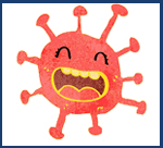 Coronavirus germ smiling