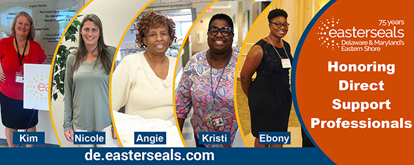 Graphic Showing Five of the longest serving Direct Support Professionals at Easterseals