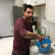 Brian cooking on stovetop