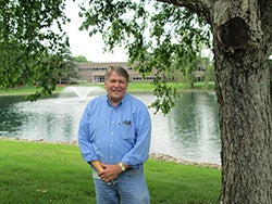 Michael with fountain in the background