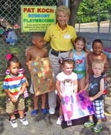 Pat Koch and kids at the 