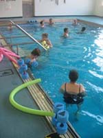 Water aerobics class at the Easterseals Rehabilitation Center therapeutic pool