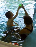 Easterseals client in pool therapy