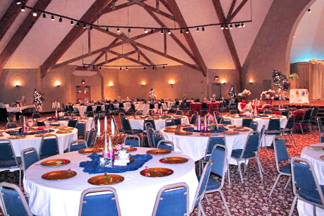Crescent Room weddings-special events room setup for dinner