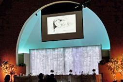 Crescent Room weddings-special events artwork projected on video screen