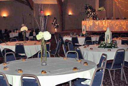 Crescent Room weddings-special events round tables set up