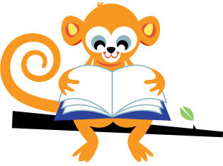 monkey reading