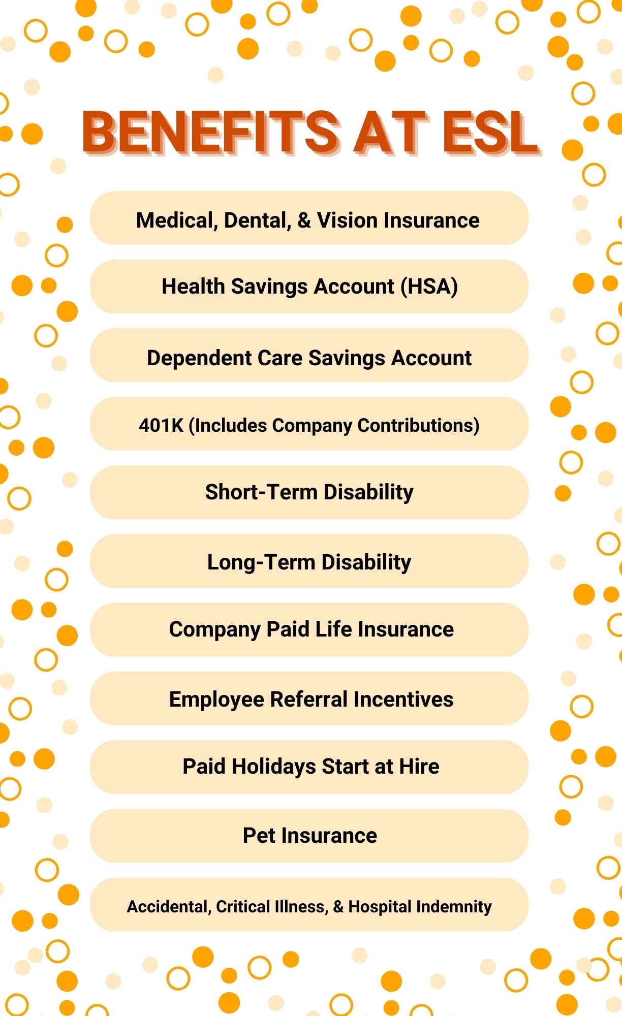 ESL Benefits Career Page