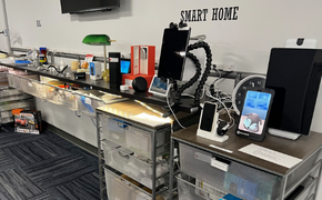 an array of smart home devices on a shelf in the ATRC