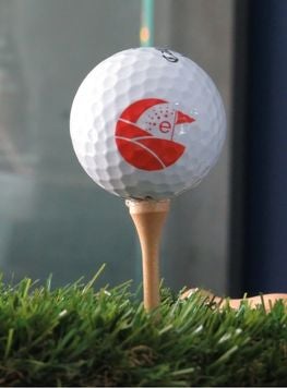 Golf ball with Easterseals Massachusetts golf logo
