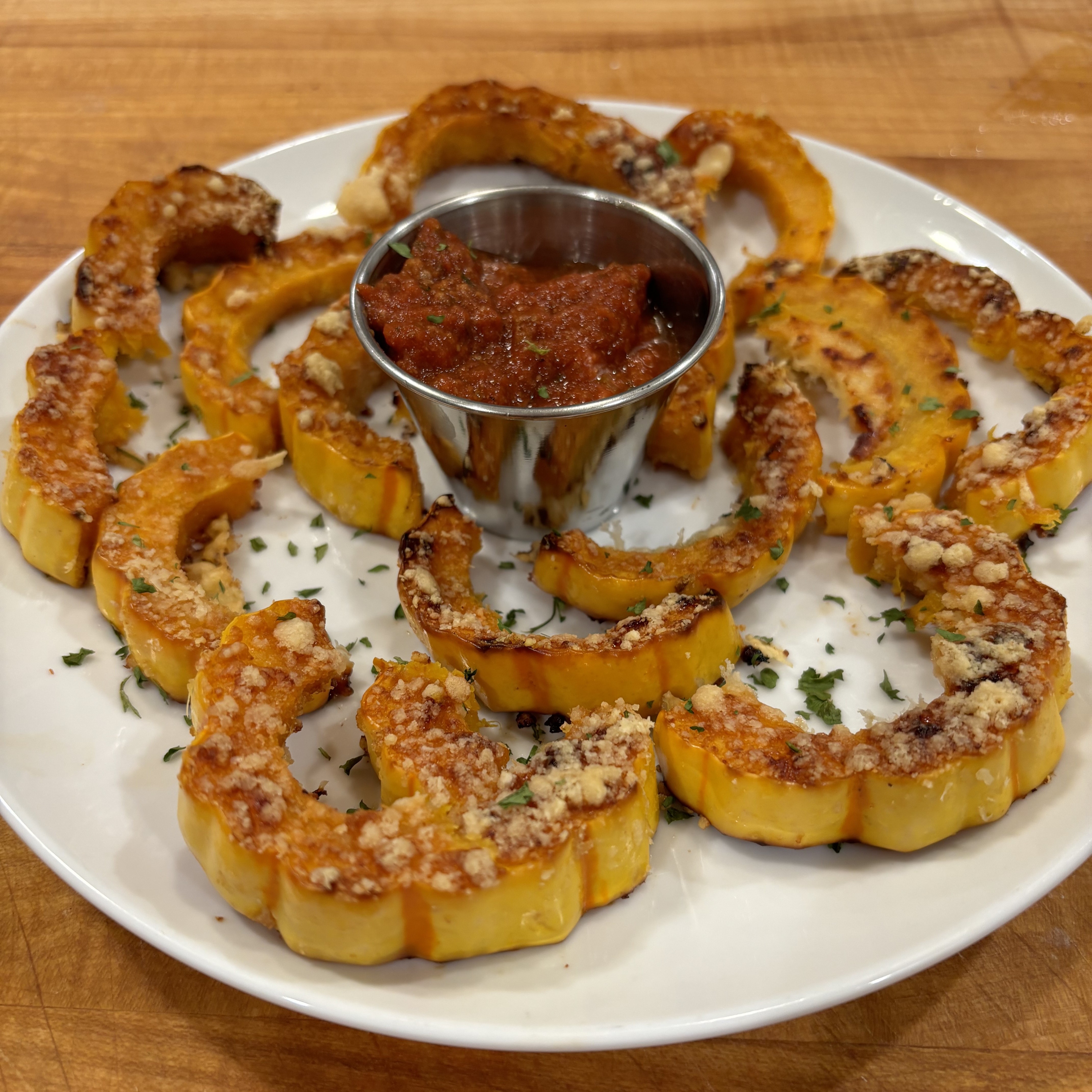 Crispy Cheesy Delicata Squash Fries