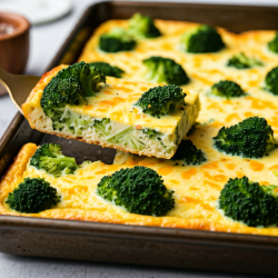 Sheet Pan Broccoli Cheddar Eggs