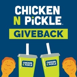 Icon advertising a Giveback night at Chicken n Pickle