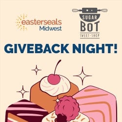 Promotional icon for Giveback Night at SugarBot Creamery