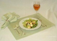 Salad with a glass of wine