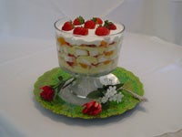 Trifle in glass bowl 