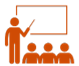 Man presenting with pointer graphic