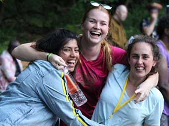three happy women