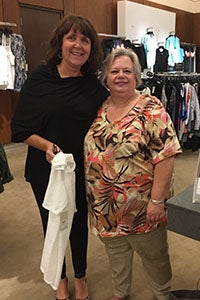 Easterseals client shopping for interview clothes