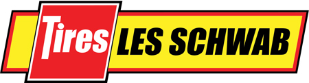 Tires Les Schwab Logo - icon is a yellow and red boarder around the text that reads "Tires Les Schwab"