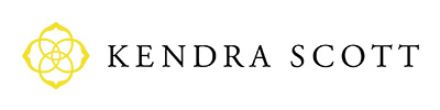 logo for Kendra Scott which is the Kendra Scott in black text with four connected gold rings