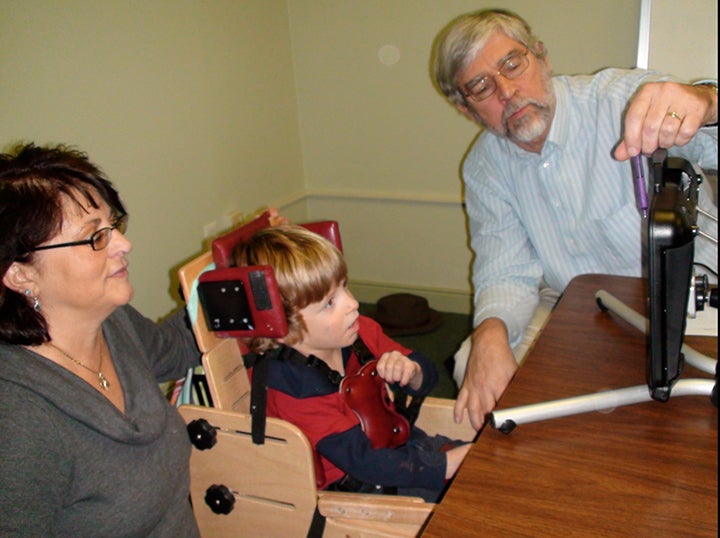 boy using eye gaze