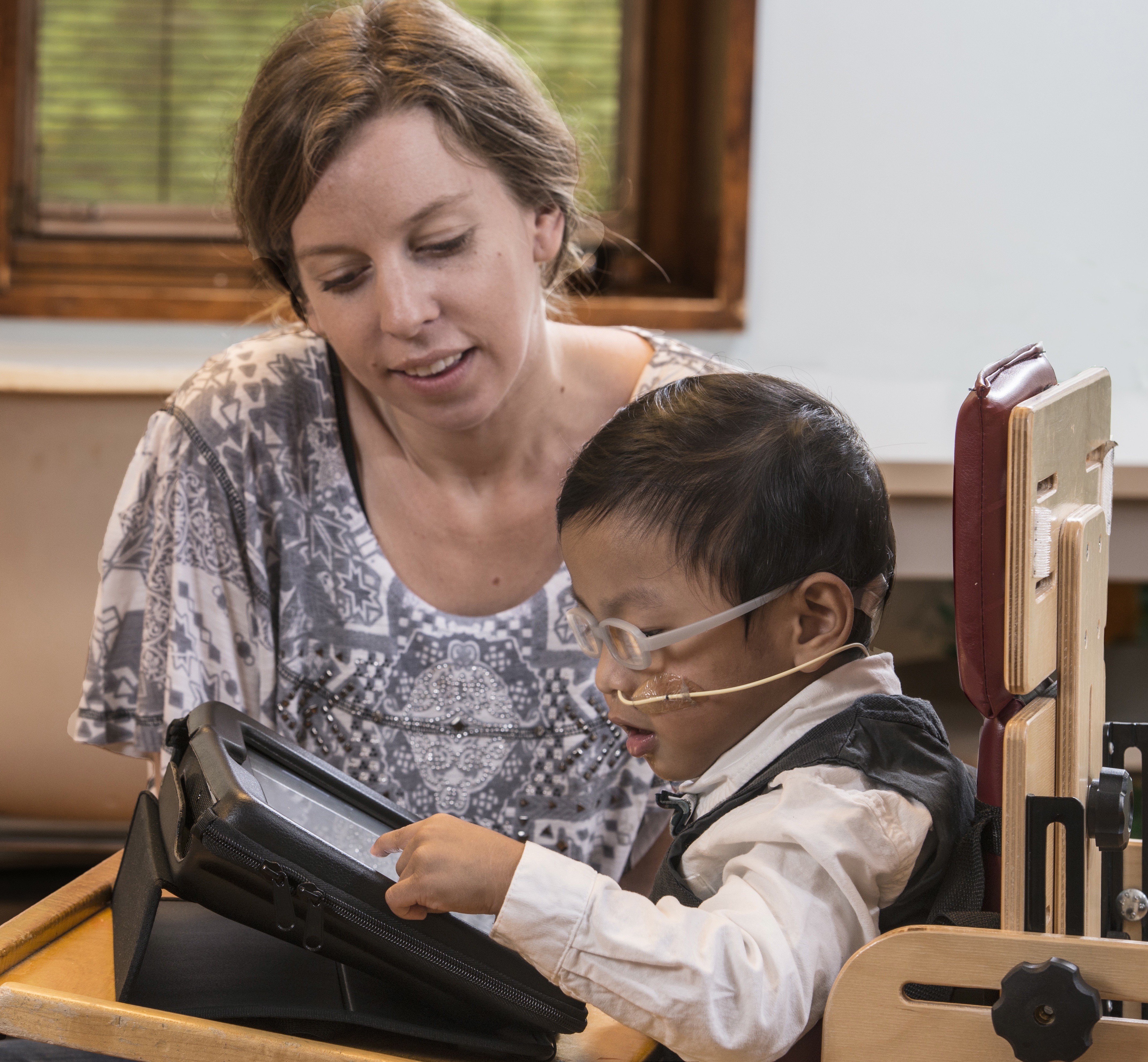 child using communication device