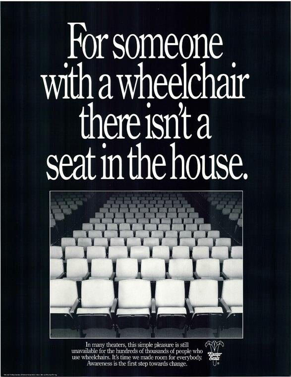 ADA poster from 1990 on movie theater accessibility