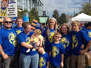 Adelia and her family at their local Buddy Walk