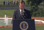 President Bush making a speech during the signing of the ADA