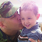 A veteran with his son