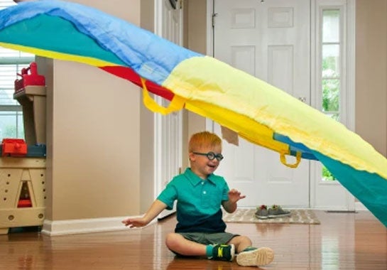 Child playing indoors