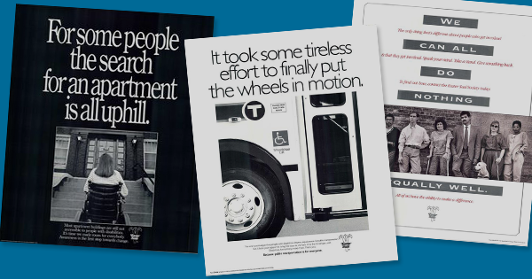 Small images of Easterseals campaign posters  about the ADA