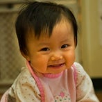 close up of crawling baby girl